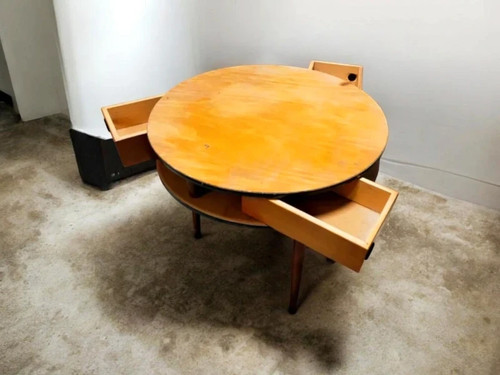 Ancienne table basse ronde - ancienne,