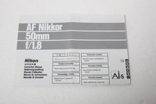 Nikon Nikkor 50mm f1.8 Instruction Sheet 50/1.8 ais Manual+English+Original+NICE