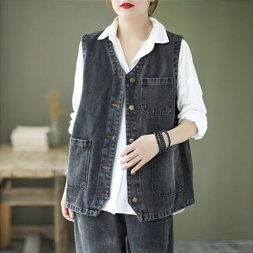 Gilet jean femme - gilet,