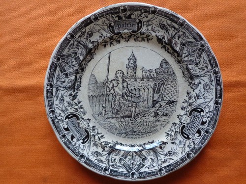 Assiette ancienne jeanne arc - assiette, d'arc