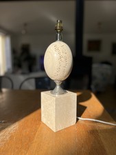 Philippe Barbier (1927-2020)  Lampe De Salon En Travertin H61 cm /  1960-1970