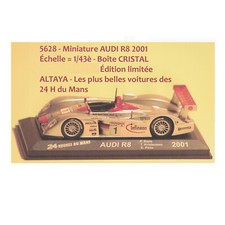1825 MINIATURE AUDI R8 2001 LE MANS ALTAYA BOITE CRISTAL