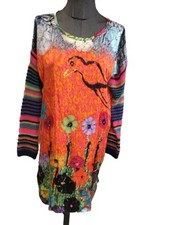 Très Belle Robe Bi Matiere Fluide Colorée Louise Della 38 Tbe