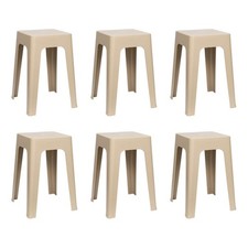 Lot de 6 Tabourets Empilables "Spectra" 47cm Beige
