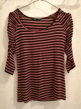 T-shirt long marin bleu marine et rose T38 Mim (2010018)