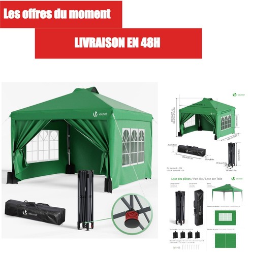 Tonnelle jardin vounot 3x3m - tonnelle,