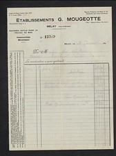 MELAY (52) Constructeur de MACHINES OUTILS pour travail BOIS "G. MOUGEOTTE" 1949