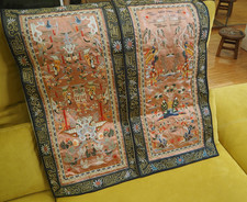 Pair of Chinese Antique Embroidery Embroidered Silk Sleeve Broderie Chinois Soie