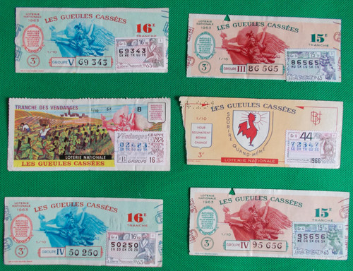 Lot billets de loterie - 6,