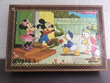 Boite vintage en plastique de puzzle en cubes-24 cubes-Walt disney-Garnier- TBE 