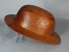 Ancienne forme à chapeau en un seul bloc de bois pour chapelier modiste C535