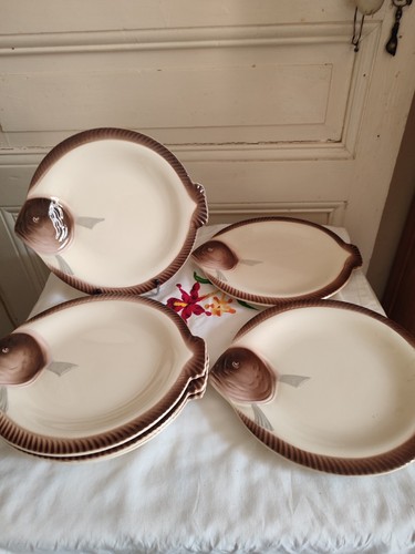 Six assiettes poisson en - poisson,