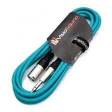 Câble XLR mâle à jack TRS stéréo 6,35mm / Câble signal équilibré / 3m Vert