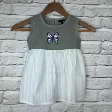 Robe fille blanche et grise