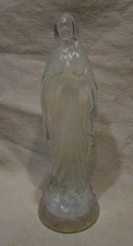 STATUE DE LA VIERGE MARIE CRISTAL OPALESCENT ANCIENNE