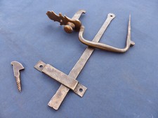 Ancienne Clenche poignée poucier ouvragée Barre 22 cm fer forgé mentonnet fer