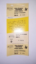 RARE / TICKET BILLET CONCERT COMPLET- JEAN JACQUES GOLDMAN A PARIS 1985