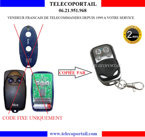 Telecommande copieuse nice - telecommande,