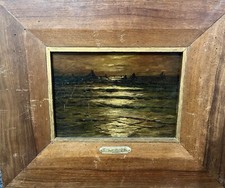 Georges P. MARONIEZ (1865 - 1933) "Voiliers au couchant"