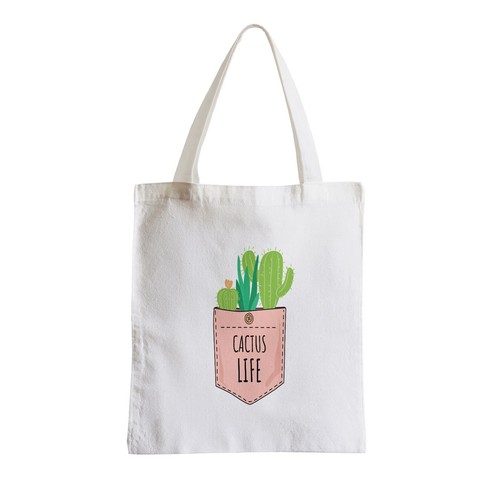 Sac tissu cactus life poche - cactus,