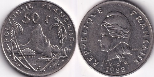 Francs ieom 1988 polynésie - ieom,