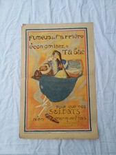Affiche ancienne "Fumeurs de l'arrière, économisez le tabac...."  Andrée Ménard