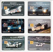 6 PHONE CARD SET / TELECARTE   FRANCE PACK 2 AUTO CAR 24H LE MANS RACE USED/CHIP