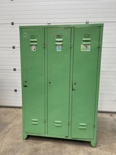 Ancienne armoire métallique vestiaire vintage 3 casiers