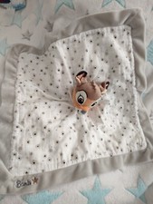 Doudou plat Bambi blanc gris lange DISNEY NICOTOY