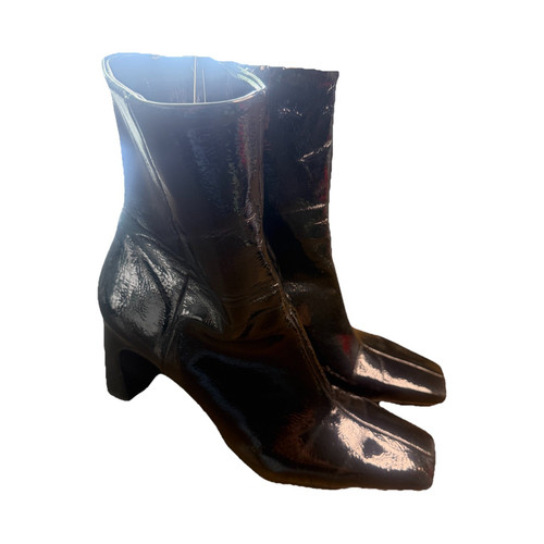 Zara black patent leather - black,