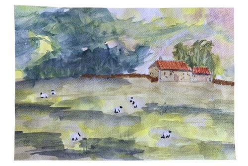 Aquarelle peinture ancien - aquarelle,