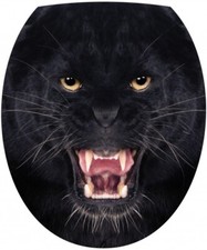 Stickers WC, stickers abattant de WC panthère noir