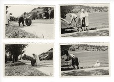 G1476 Changer roue auto Allemagne 1930. 4 photos argentiques