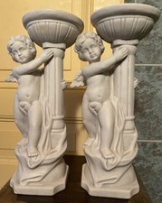 2  Statues Angelots Portent