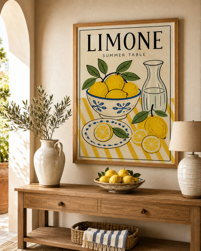Italian lemon poster - italian,