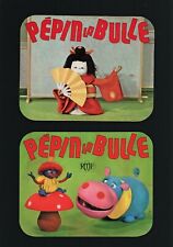2 IMAGES PÉPIN LA BULLE ORTF . ANNÉE 60' . CARTON LÉGER . ( FF136 )
