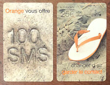 2 MOBICARTE SPÉCIMEN VERSO BLANC CARTES ORANGE MBC MOBI PAS TELECARTE PRÉPAYÉE