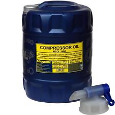 20 Litres D'Huile De Compresseur MANNOL Original ISO 100 Avec Robinet De Vidange