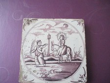 Carreau faïence delft xviii - ,