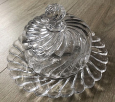 Ancien beurrier cristal - ancien, signé