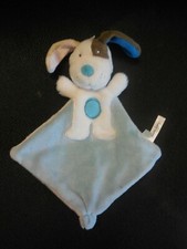 doudou plat chien marron bleu blanc SUCRE D'ORGE