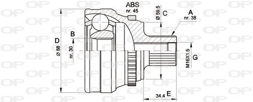 Tête cardan audi 100 a - de,