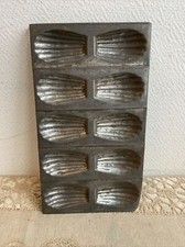 Ancien Moule Plaque Madeleines 10 Pièces Fer Blanc Occasion 