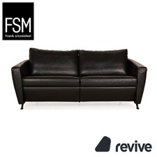 Sofa Canapé En Cuir Noir À