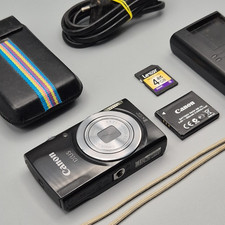 Canon IXUS 145 16,0MP Digital Compact Camera 8x Zoom Black, Charger, SD, Case