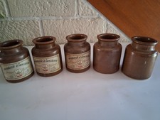 5 pots  a moutarde en grès moutarde a l'ancienne bizouard amora