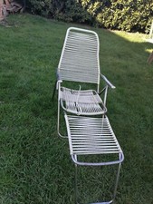 Chaise longue transat scoubidou 1960