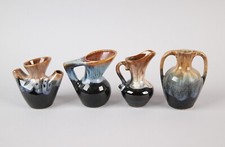 Lot de 4 petits vases/pichets en grès flammé. Etretat, St François Longchamp