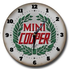 Mini Cooper 250MM/25.4cm Diamètre Métal Horloge Murale, Garage Horloge. Atelier
