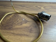 rare douille ancienne Métal Chromé B22 avec bagues + Câble Gainé